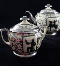 H & Co. Selb Bavaria Germany Heinrich porcelain silver overlay teaset