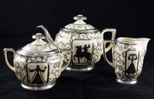 H & Co. Selb Bavaria Germany Heinrich porcelain silver overlay teaset