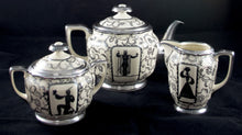 H & Co. Selb Bavaria Germany Heinrich porcelain silver overlay teaset