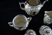 H & Co. Selb Bavaria Germany Heinrich porcelain silver overlay teaset
