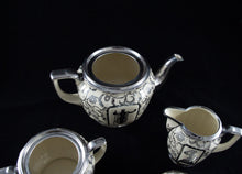 H & Co. Selb Bavaria Germany Heinrich porcelain silver overlay teaset