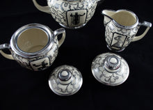 H & Co. Selb Bavaria Germany Heinrich porcelain silver overlay teaset