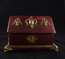 Eugene Cornu (Paris c. 1870) Gilt Bronze and Red Leather Stationery Box