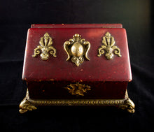 Eugene Cornu (Paris c. 1870) Gilt Bronze and Red Leather Stationery Box