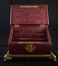 Eugene Cornu (Paris c. 1870) Gilt Bronze and Red Leather Stationery Box