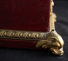 Eugene Cornu (Paris c. 1870) Gilt Bronze and Red Leather Stationery Box