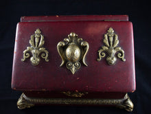 Eugene Cornu (Paris c. 1870) Gilt Bronze and Red Leather Stationery Box