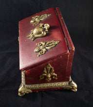 Eugene Cornu (Paris c. 1870) Gilt Bronze and Red Leather Stationery Box