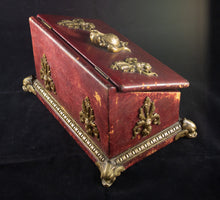Eugene Cornu (Paris c. 1870) Gilt Bronze and Red Leather Stationery Box