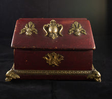 Eugene Cornu (Paris c. 1870) Gilt Bronze and Red Leather Stationery Box
