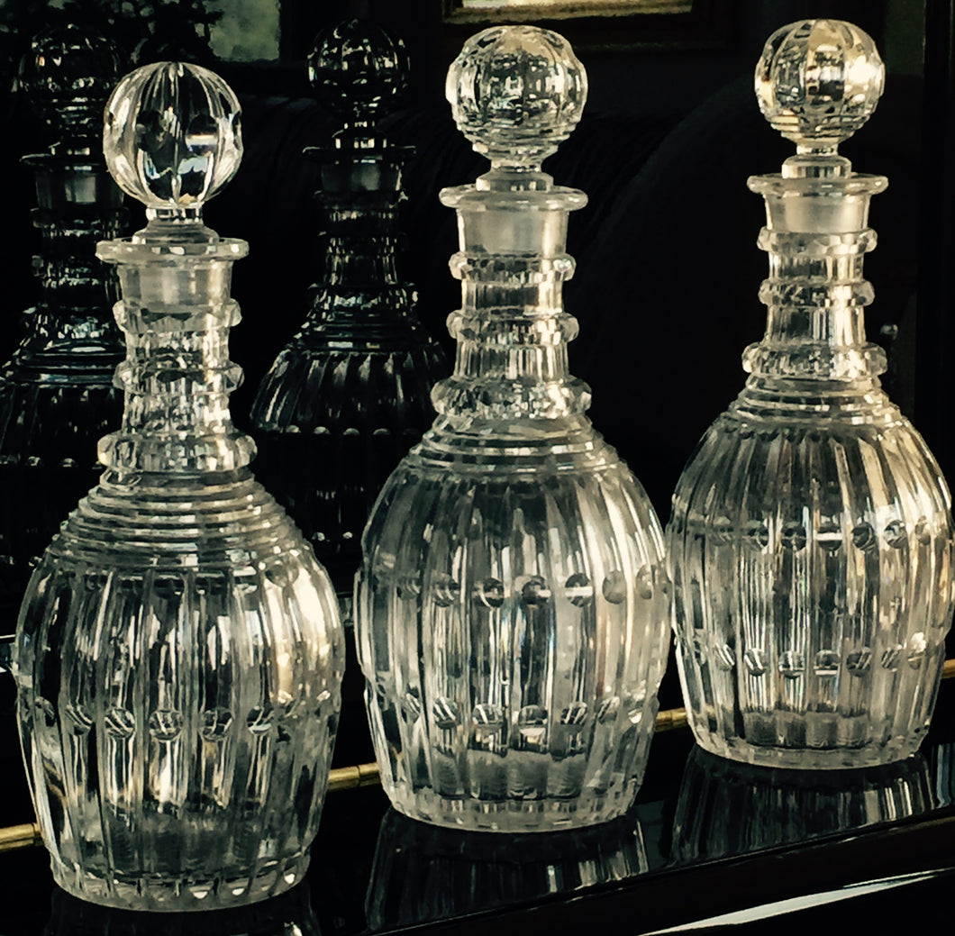 SOLD: Hand-Blown Pittsburgh Glass Decanter Set