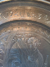 SOLD: 18th Century Engraved German Pewter Plates 4-piece Set