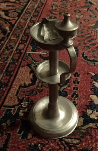 Dutch Pewter Oil Lamp Snot-Neus
