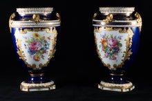 Two Albert Gregory signed Royal Crown Derby vases from the 1890-1921 production years. Measure 9.5"h x 6"w. From a San Francisco collection.