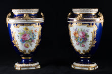 Two Albert Gregory signed Royal Crown Derby vases from the 1890-1921 production years. Measure 9.5"h x 6"w. From a San Francisco collection.