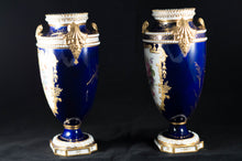 Two Albert Gregory signed Royal Crown Derby vases from the 1890-1921 production years. Measure 9.5"h x 6"w. From a San Francisco collection.