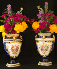 Two Albert Gregory signed Royal Crown Derby vases from the 1890-1921 production years. Measure 9.5"h x 6"w. From a San Francisco collection.