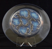 Circa 1927 René Lalique (1860-1945) opalescent glass Marienthal plate underside raised detail Greenans Cottage decorative arts and antiques Virginia USA