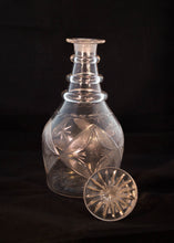 American Hand-Blown Flint Glass Decanter Early 19th Century Pontil Detail