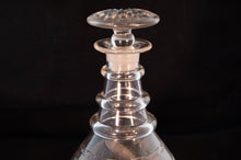 Neck Detail American Hand-Blown Flint Glass Decanter Early 19th Century